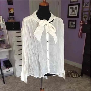 Free People white dress shirt